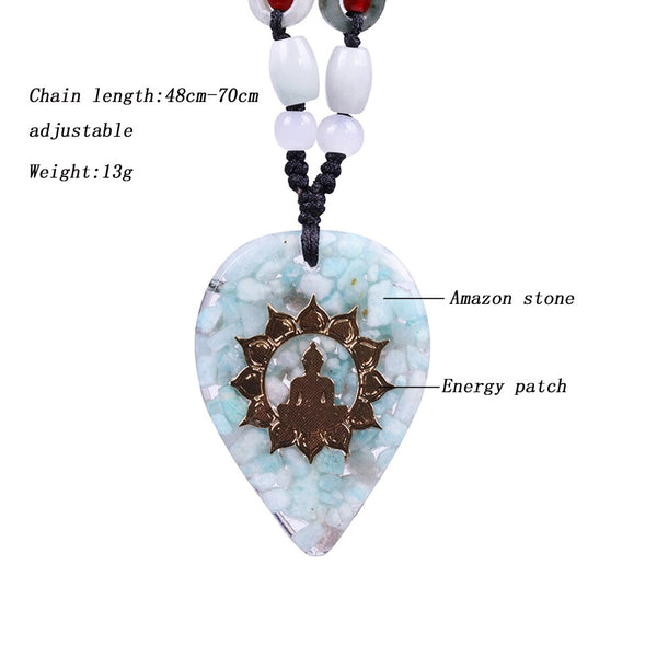 Orgonite Energy Pendant Amazonite Reiki necklace Necklace Glamour Jewelry For Woman adjustable necklace | Vimost Shop.