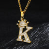 Zircon Crown Initials Alphabet Necklace Bubble Letter Chain Necklaces For Women Stainless Steel Necklace Men Hip Hop Jewelry | Vimost Shop.