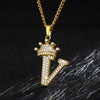 Zircon Crown Initials Alphabet Necklace Bubble Letter Chain Necklaces For Women Stainless Steel Necklace Men Hip Hop Jewelry | Vimost Shop.