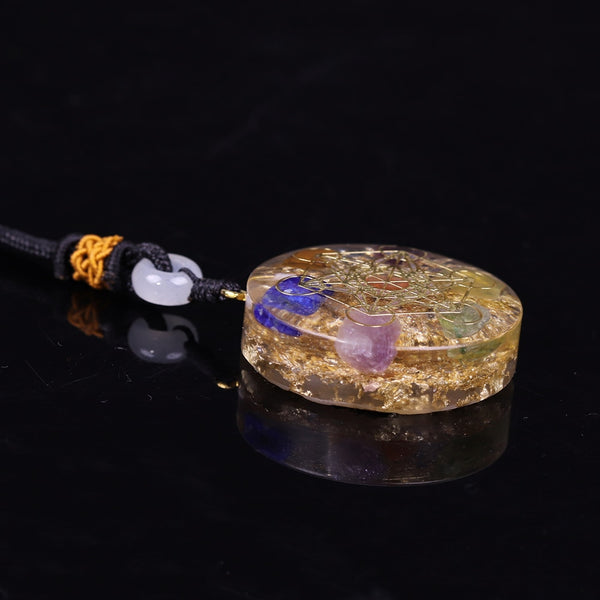 Orgone Pendant Rainbow Crystal Stones Chakra Reiki Healing Energy Generator EMF Radiation Protection Orgonite Necklace | Vimost Shop.