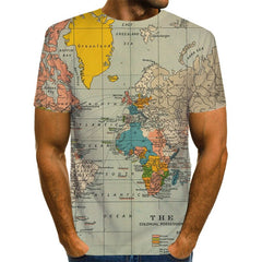 World Map T-shirt Funny T Shirts Summer Fashion Anime Tshirt 3D T Shirt Mens Clothing Tops Tees 2020 New Fashion | Vimost Shop.