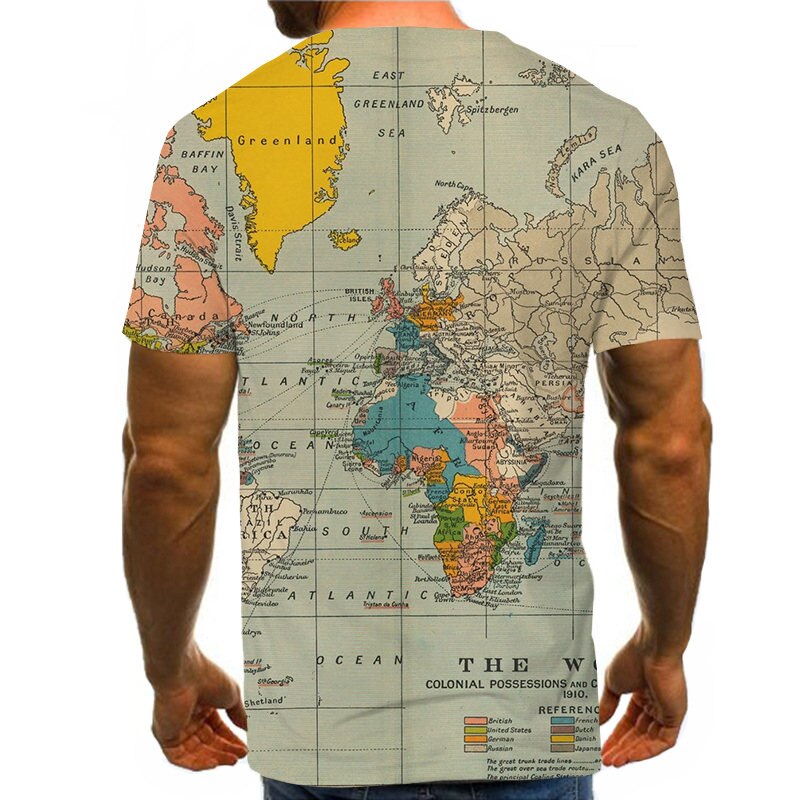 World Map T-shirt Funny T Shirts Summer Fashion Anime Tshirt 3D T Shirt Mens Clothing Tops Tees 2020 New Fashion | Vimost Shop.