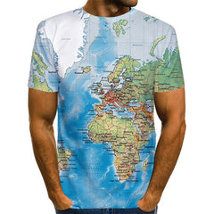 World Map T-shirt Funny T Shirts Summer Fashion Anime Tshirt 3D T Shirt Mens Clothing Tops Tees 2020 New Fashion | Vimost Shop.