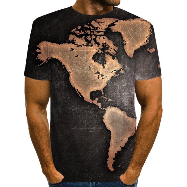 World Map T-shirt Funny T Shirts Summer Fashion Anime Tshirt 3D T Shirt Mens Clothing Tops Tees 2020 New Fashion | Vimost Shop.