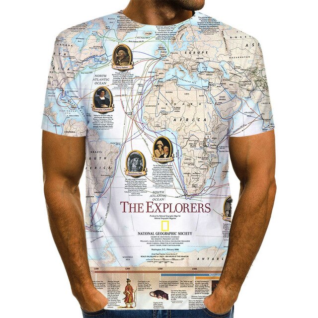 World Map T-shirt Funny T Shirts Summer Fashion Anime Tshirt 3D T Shirt Mens Clothing Tops Tees 2020 New Fashion | Vimost Shop.