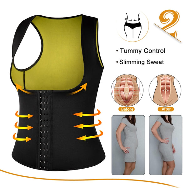 Neoprene Sweat Waist Trainer Corset Slimming Vest Body Shaper Cincher Workout Tops Shaperwear Weight Loss Sauna Shirt Fat Burner | Vimost Shop.