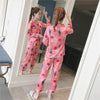 Women Pajamas Faux Silk Sleepwear Satin Pajamas Set Homewear | Vimost Shop.
