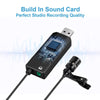 Lavalier Microphone With USB Sound Card for PC and Mac Clip-on Cardioid Condenser suit for Online Teaching Class meeting