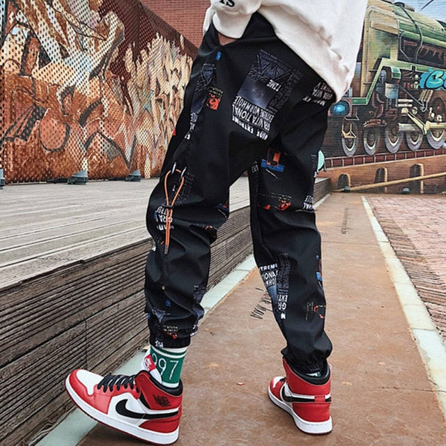 Hip hop Pants Men Loose Joggers Print Streetwear Harem Pants Big Size S-3XL Casual Harajuku Funny Print Ankle length Trousers | Vimost Shop.