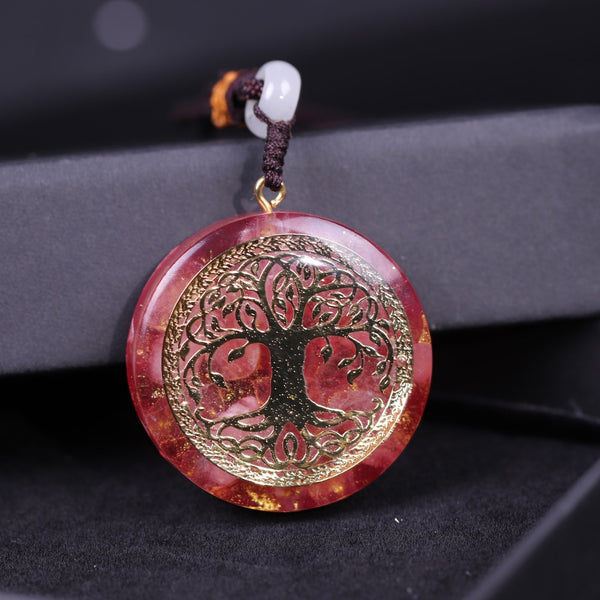 Orgone Pendant Tree Of Life Energy Orgonite  Necklace Pink Crystal Healing Resin Jewelry Dropshipping | Vimost Shop.