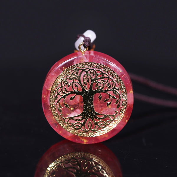 Orgone Pendant Tree Of Life Energy Orgonite  Necklace Pink Crystal Healing Resin Jewelry Dropshipping | Vimost Shop.