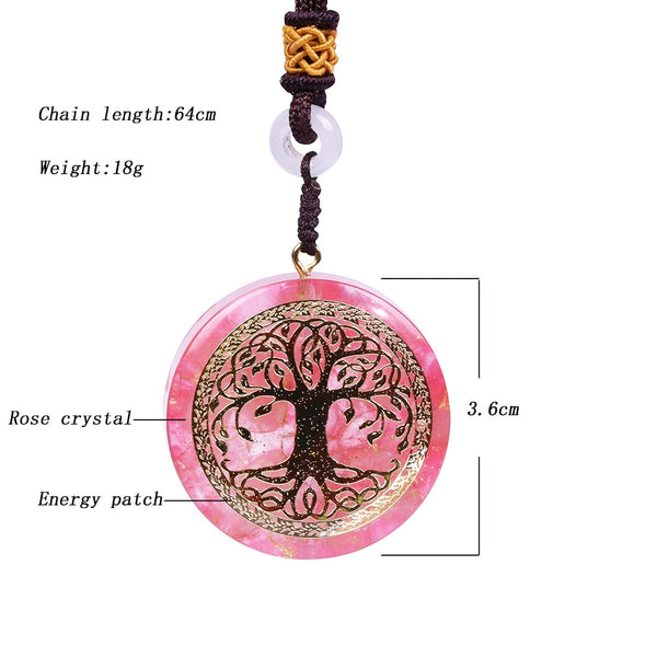 Orgone Pendant Tree Of Life Energy Orgonite  Necklace Pink Crystal Healing Resin Jewelry Dropshipping | Vimost Shop.