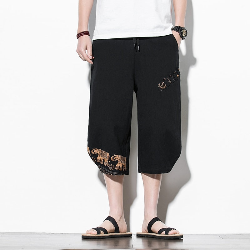 Streetwear Summer Cotton Harem Pants Men Casual Hip Hop Trousers Drawstring Loose Calf-Length Pants Joggers Size 5XL | Vimost Shop.