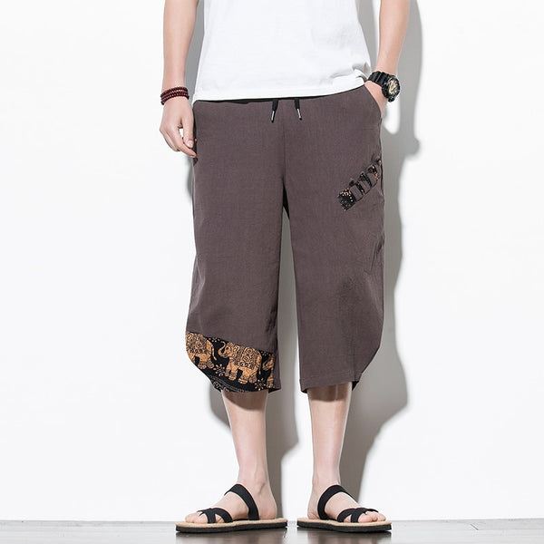 Streetwear Summer Cotton Harem Pants Men Casual Hip Hop Trousers Drawstring Loose Calf-Length Pants Joggers Size 5XL | Vimost Shop.