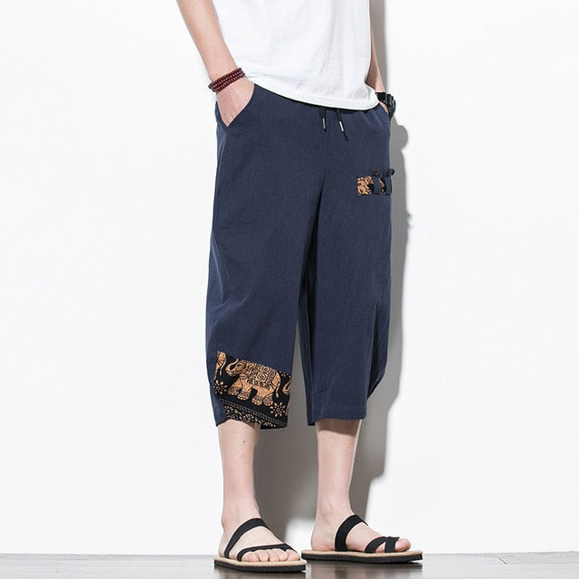 Streetwear Summer Cotton Harem Pants Men Casual Hip Hop Trousers Drawstring Loose Calf-Length Pants Joggers Size 5XL | Vimost Shop.