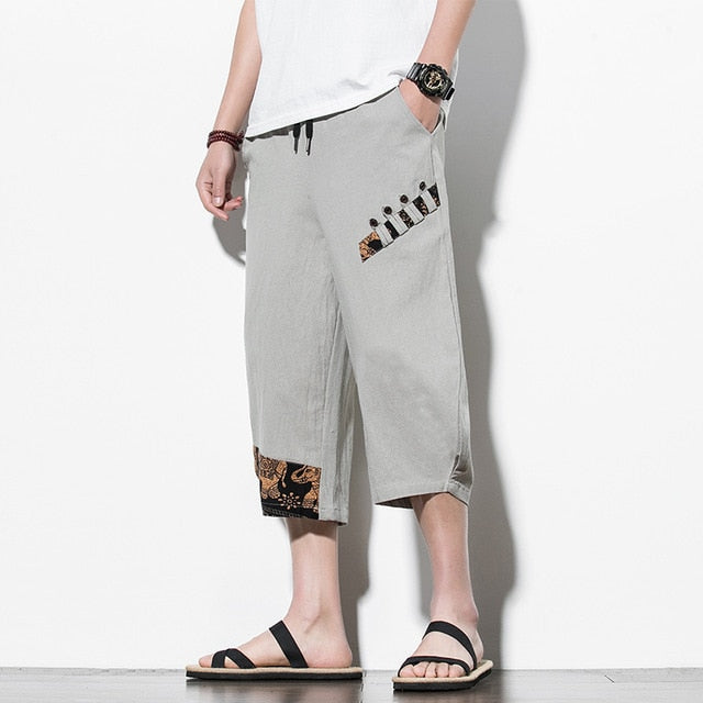 Streetwear Summer Cotton Harem Pants Men Casual Hip Hop Trousers Drawstring Loose Calf-Length Pants Joggers Size 5XL | Vimost Shop.