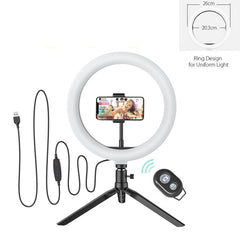 Photo Studio Fill Light Flash LED Phone Holder Selfie Stick bluetooth Remote Live Stream Removable Tripod Stand