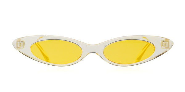 Small Oval Vintage Sunglasses Women Cat Eye Brand Design Retro Skinny Cateye Frame Tiny Sun Glasses Shades | Vimost Shop.
