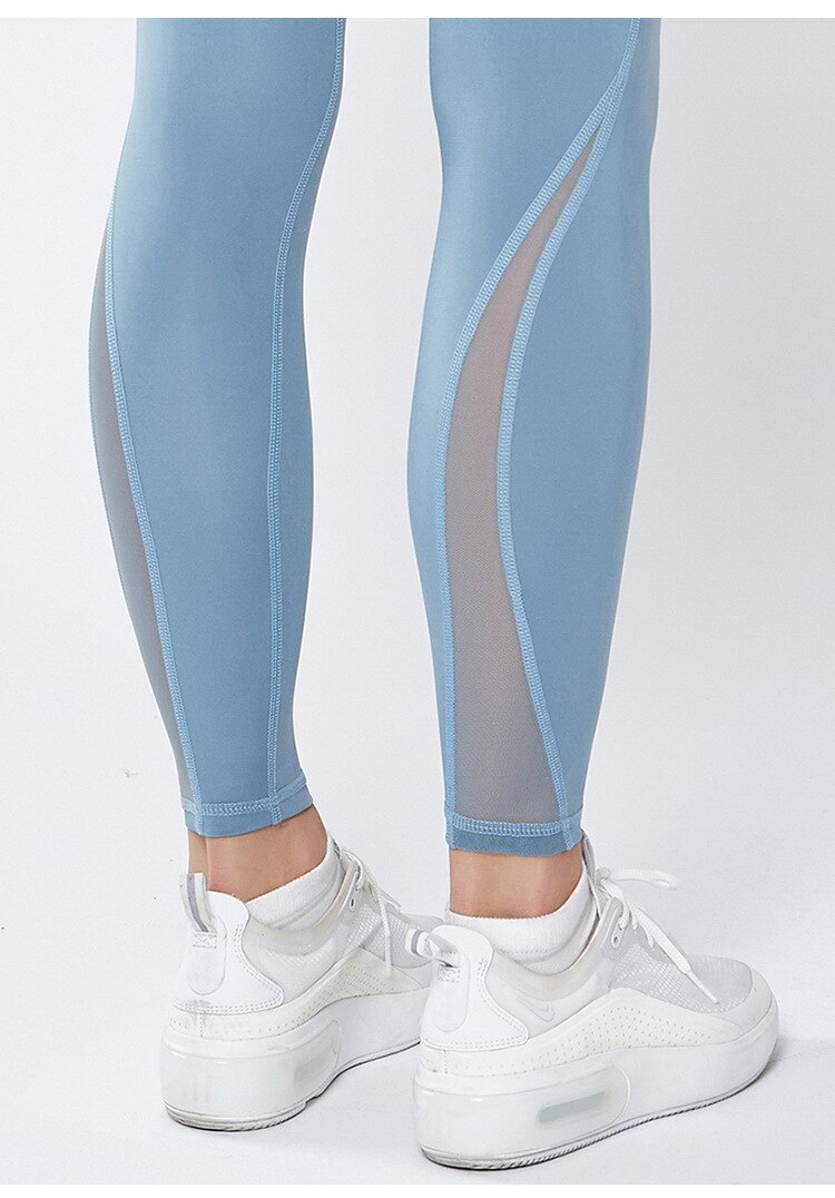 Workout Gym Tights High Waist Sports Pants Women Anti-sweat Soft Fitness Yoga Leggings Pants Running Tights with Side Pocket | Vimost Shop.