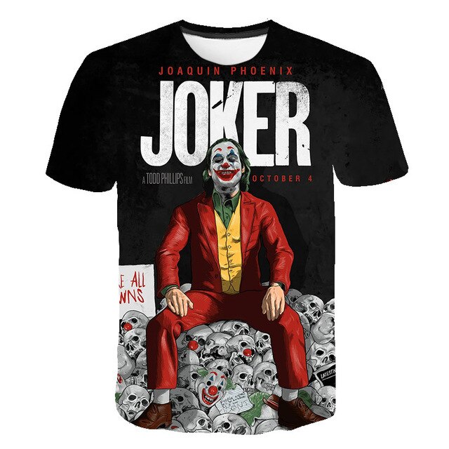 Hot Sale Clown T Shirt Men/women Joker Face 3D Printed Terror Fashion T-shirts Cool Character joker Harajuku Clothing | Vimost Shop.