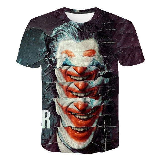 Hot Sale Clown T Shirt Men/women Joker Face 3D Printed Terror Fashion T-shirts Cool Character joker Harajuku Clothing | Vimost Shop.