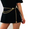 Women Fashion Belt Hip High Waist Gold Narrow Metal Chain Belt Chunky Fringes | Vimost Shop.
