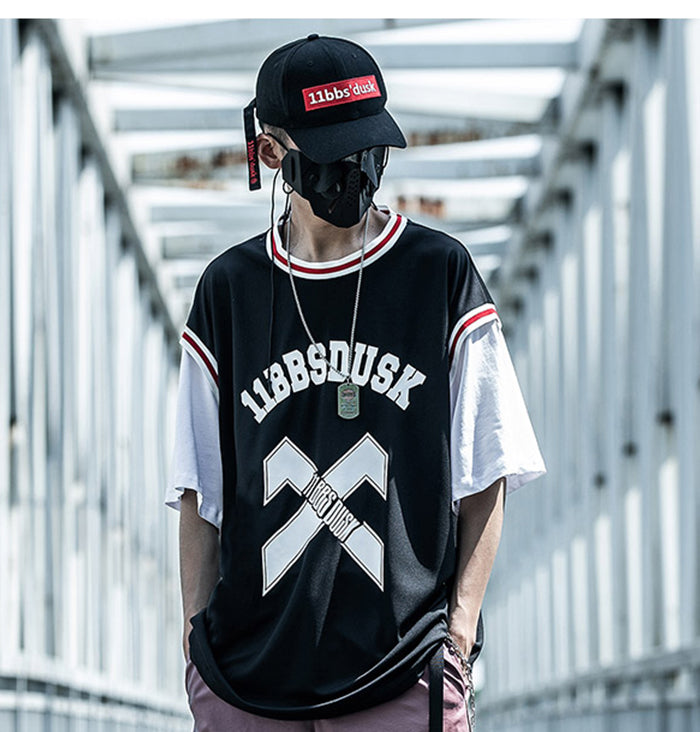 Streetwear Hip Hop T Shirt Men Hit Color Print  Basketball Sportswear Short Sleeve Summer Cottom Casual Tshirts | Vimost Shop.