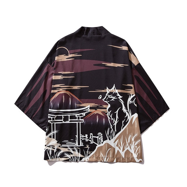 Male Kimono Cardigan Japanese Kimono Men Cardigan Shirt Blouse Yukata Men Haori Obi Traditional Samurai Clothing | Vimost Shop.