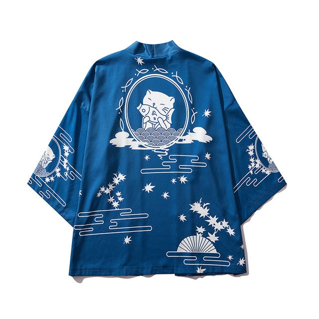 Male Kimono Cardigan Japanese Kimono Men Cardigan Shirt Blouse Yukata Men Haori Obi Traditional Samurai Clothing | Vimost Shop.