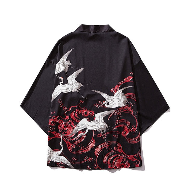 Male Kimono Cardigan Japanese Kimono Men Cardigan Shirt Blouse Yukata Men Haori Obi Traditional Samurai Clothing | Vimost Shop.