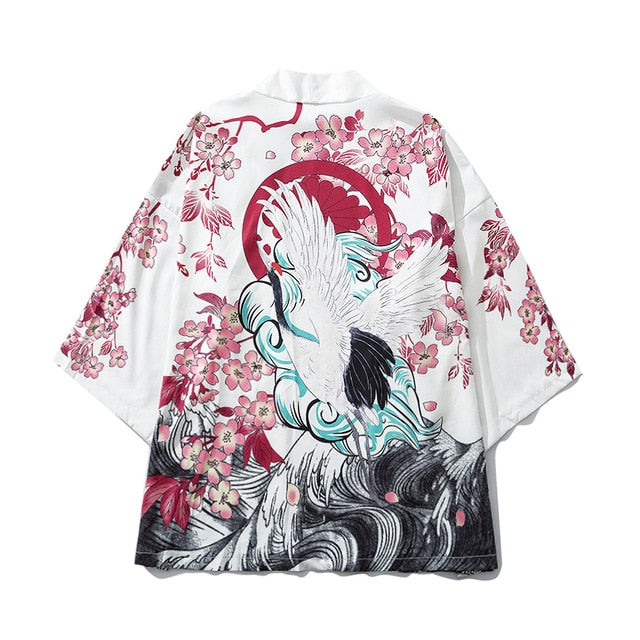 Male Kimono Cardigan Japanese Kimono Men Cardigan Shirt Blouse Yukata Men Haori Obi Traditional Samurai Clothing | Vimost Shop.