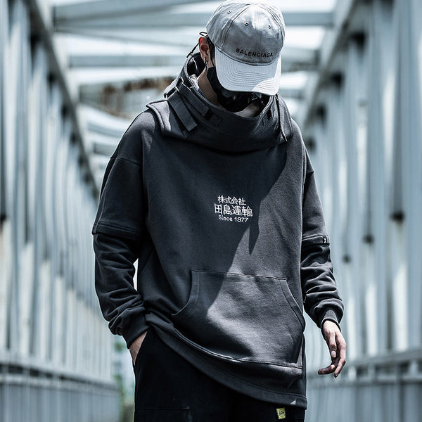 Embroidery Harajuku Hoodie Mens Casual Japanese Streetwear Hoodies Hip Hop Sweatshirts Man Pullovers Outerwear | Vimost Shop.