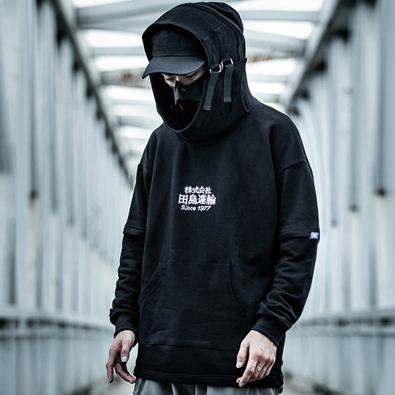 Embroidery Harajuku Hoodie Mens Casual Japanese Streetwear Hoodies Hip Hop Sweatshirts Man Pullovers Outerwear | Vimost Shop.