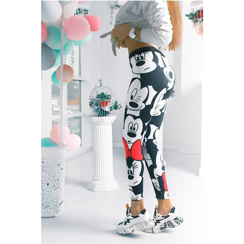 Active Women Minnie Mickey Yoga Gym Leggings Athletic Women Sport Clothing | Vimost Shop.