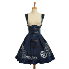 Women Lolita Vintage Steampunk Style Suspender Dress