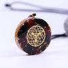 Seed Of Life Orgonite Necklace Healing Crystals Sacred Geometry Jewelry Orgone Pendant With Garnet Obsidian Yoga Meditation | Vimost Shop.