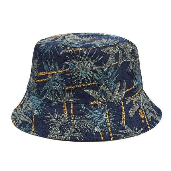 Two Side Reversible Coconut Tree Bucket Hat Unisex Printing Hip Hop Hat For Women Men Panama Cap Summer Fisherman Hat | Vimost Shop.