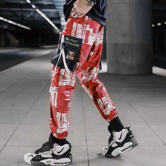 Streetwear Men Hip Hop Patchwork Sweatpants Joggers Trousers Casual Drawstring Sportwear Pants Male New Men Cargo Pants | Vimost Shop.