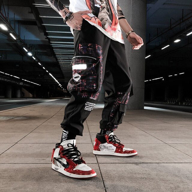 Streetwear Men Hip Hop Patchwork Sweatpants Joggers Trousers Casual Drawstring Sportwear Pants Male New Men Cargo Pants | Vimost Shop.