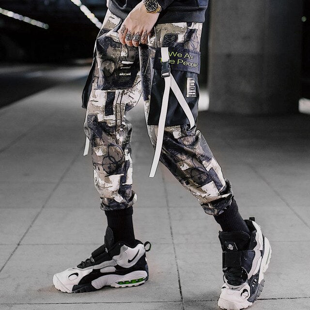 Streetwear Men Hip Hop Patchwork Sweatpants Joggers Trousers Casual Drawstring Sportwear Pants Male New Men Cargo Pants | Vimost Shop.