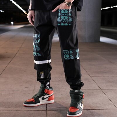Streetwear Men Hip Hop Patchwork Sweatpants Joggers Trousers Casual Drawstring Sportwear Pants Male New Men Cargo Pants | Vimost Shop.