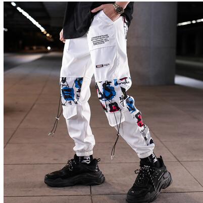 Streetwear Men Hip Hop Patchwork Sweatpants Joggers Trousers Casual Drawstring Sportwear Pants Male New Men Cargo Pants | Vimost Shop.