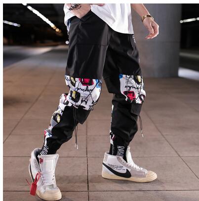 Streetwear Men Hip Hop Patchwork Sweatpants Joggers Trousers Casual Drawstring Sportwear Pants Male New Men Cargo Pants | Vimost Shop.