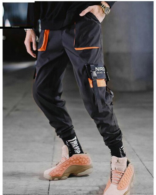 Streetwear Men Hip Hop Patchwork Sweatpants Joggers Trousers Casual Drawstring Sportwear Pants Male New Men Cargo Pants | Vimost Shop.