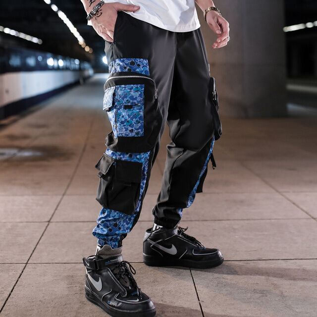 Streetwear Men Hip Hop Patchwork Sweatpants Joggers Trousers Casual Drawstring Sportwear Pants Male New Men Cargo Pants | Vimost Shop.