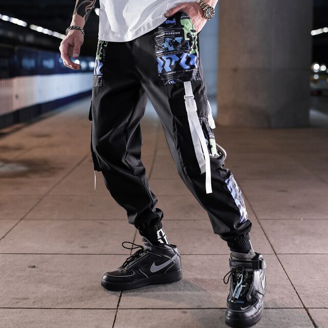 Streetwear Men Hip Hop Patchwork Sweatpants Joggers Trousers Casual Drawstring Sportwear Pants Male New Men Cargo Pants | Vimost Shop.