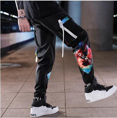 Streetwear Men Hip Hop Patchwork Sweatpants Joggers Trousers Casual Drawstring Sportwear Pants Male New Men Cargo Pants | Vimost Shop.