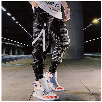 Streetwear Men Hip Hop Patchwork Sweatpants Joggers Trousers Casual Drawstring Sportwear Pants Male New Men Cargo Pants | Vimost Shop.