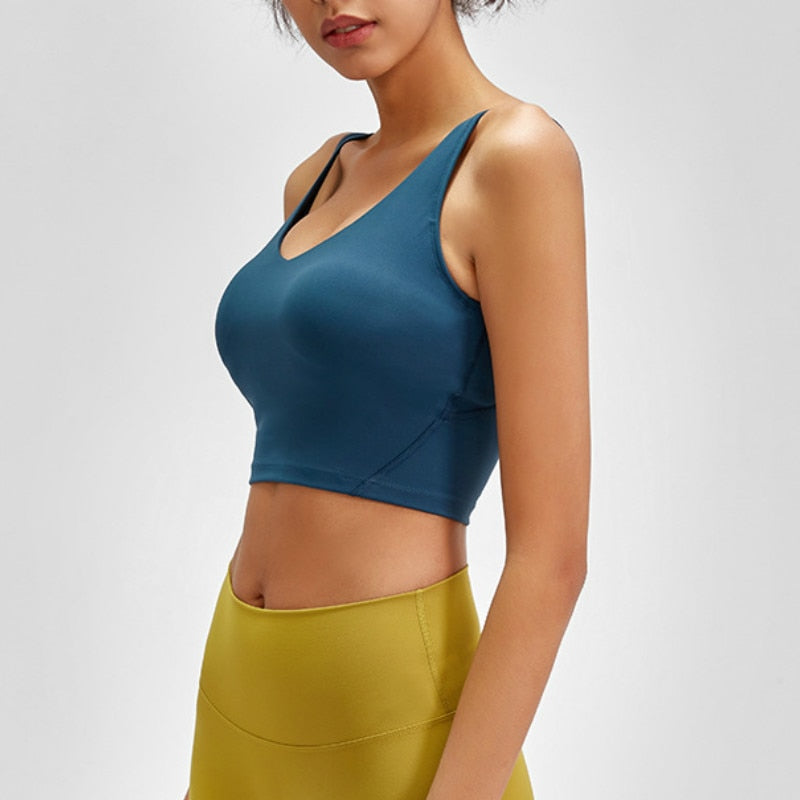 SHINBENE U-Back Butter Soft Workout Gym Yoga Bras Top Women Naked-feel Padded Athletic Running Fitness Sport Crop Tops Brassiere | Vimost Shop.