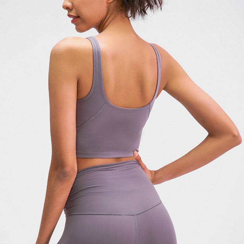 SHINBENE U-Back Butter Soft Workout Gym Yoga Bras Top Women Naked-feel Padded Athletic Running Fitness Sport Crop Tops Brassiere | Vimost Shop.